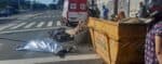 Motociclista bate em contêiner na Visconde e falecer