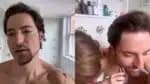 Thales Bretas compartilha registro carinhoso com seus filhos: “Estou ensinando a fazer a barba”