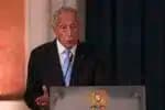 Portuguese President Marcelo Rebelo de Sousa delivers his speech during the swearing-in ceremony of the XXIII Constitutional Government of Portugal at Palacio da Ajuda in Lisbon on March 30, 2022. (Photo by PEDRO ROCHA / AFP)