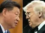 (COMBO) This combination of pictures created on April 09, 2025 shows, L-R, Chinese President Xi Jinping in Beijing on February 6, 2025 and US President Donald Trump in Washington, DC on April 8, 2025. China announced Wednesday massive retaliatory tariffs on US goods, sharply escalating a trade war started by President Donald Trump and fuelling fresh panic in global markets. Trump's latest salvo of tariffs came into effect on dozens of trading partners earlier Wednesday, including punishing duties of 104 percent on imports of Chinese products. (Photo by Andres MARTINEZ CASARES and SAUL LOEB / various sources / AFP)