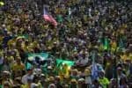 SP - EUA/MORAES/SANÇÕES/BOLSONARO/ATO/SP  - POLÍTICA - Apoiadores do ex-presidente do Brasil, Jair Bolsonaro (PL), fizeram um ato na Avenida Paulista, no centro de São Paulo, para   o ato "Reaja Brasil", em defesa do fim da censura, pela Liberdade de Expressão e pela Anistia Já, neste domingo, 3 de agosto   de 2025. Bolsonaro aposta na reação das ruas pelo país para recuperar a força política abalada pela tornozeleira eletrônica   e pelo tarifaço de Donald Trump. O evento deve contar com a presença do governador Tarcísio de Freitas (Republicanos).   03/08/2025 - Foto: FELIPE RAU/ESTADÃO CONTEÚDO