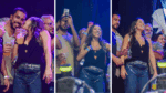 Renata aproveita show com Maike; veja