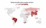 Cinco dos onze membros do BRICS estão entre os mais tributados globalmente; confira o mapa