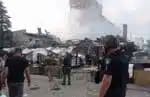 Kramatorsk (Ukraine), 27/06/2023.- A handout picture made available by the National Police press service shows Ukrainian rescuers and policemen work on the site of a rocket hit in downtown Kramatorsk, Donetsk area, Ukraine, 27 June 2023 amid the Russian invasion. According the National Police report, two S300 rockets hit Kramatorsk, at least two people died and 22 others were injured. Russian troops entered Ukrainian territory in February 2022, starting a conflict that has provoked destruction and a humanitarian crisis. (Rusia, Ucrania) EFE/EPA/National police of Ukraine / HANDOUT HANDOUT HANDOUT EDITORIAL USE ONLY/NO SALES