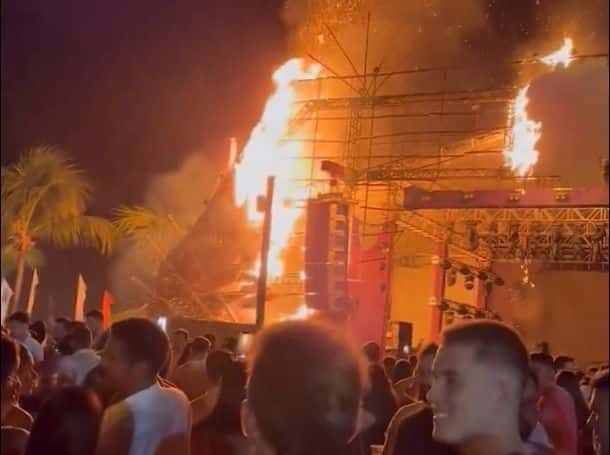 O evento de Ano Novo em Maceió foi parado porque o palco pegou fogo