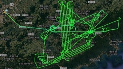 Imagem do post Veja o caminho do avião FAB enquanto busca o helicóptero desaparecido em SP