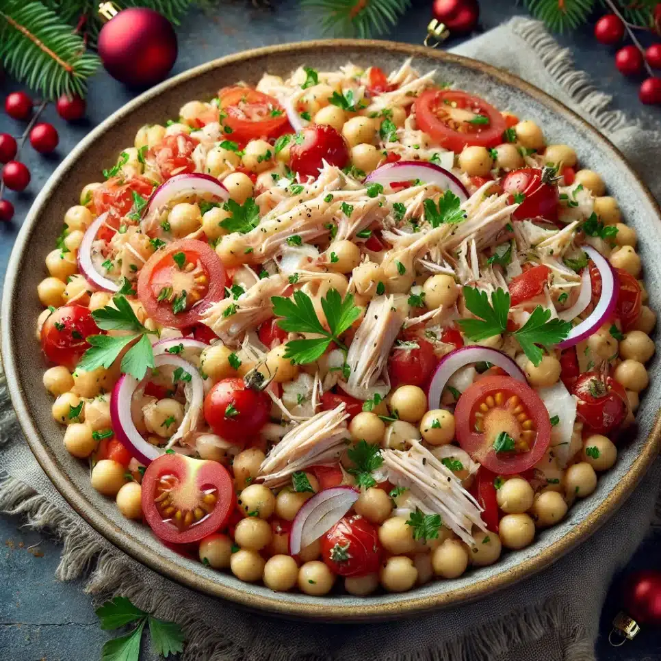 Salada de Grão-de-Bico com Bacalhau